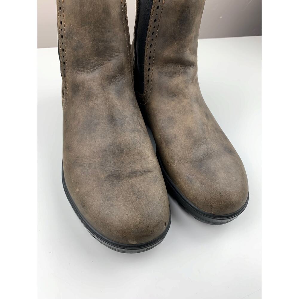 1351 High Top Blundstone Brown Chelsea Ankle Boots with Black Elastic Panels - Picture 4 of 12